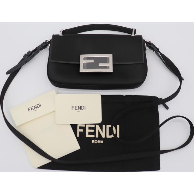 FENDI Bag: Baguette Phone Pouch 7AS142 Black W18H11D3cm w/dust bag strap;