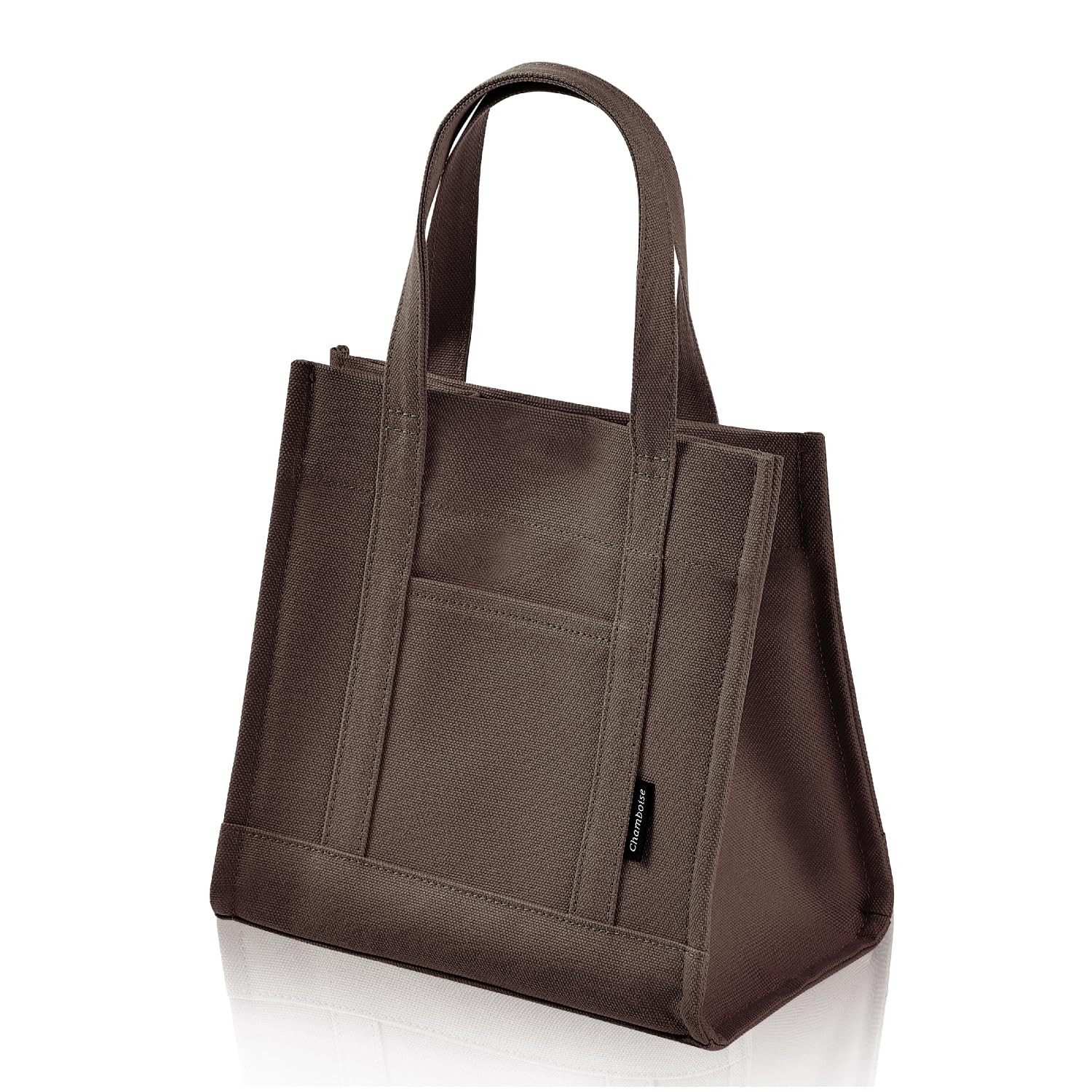 Mini Tote Bag Self-Standing Canvas Lunch Bag Chocolate Made in Japan