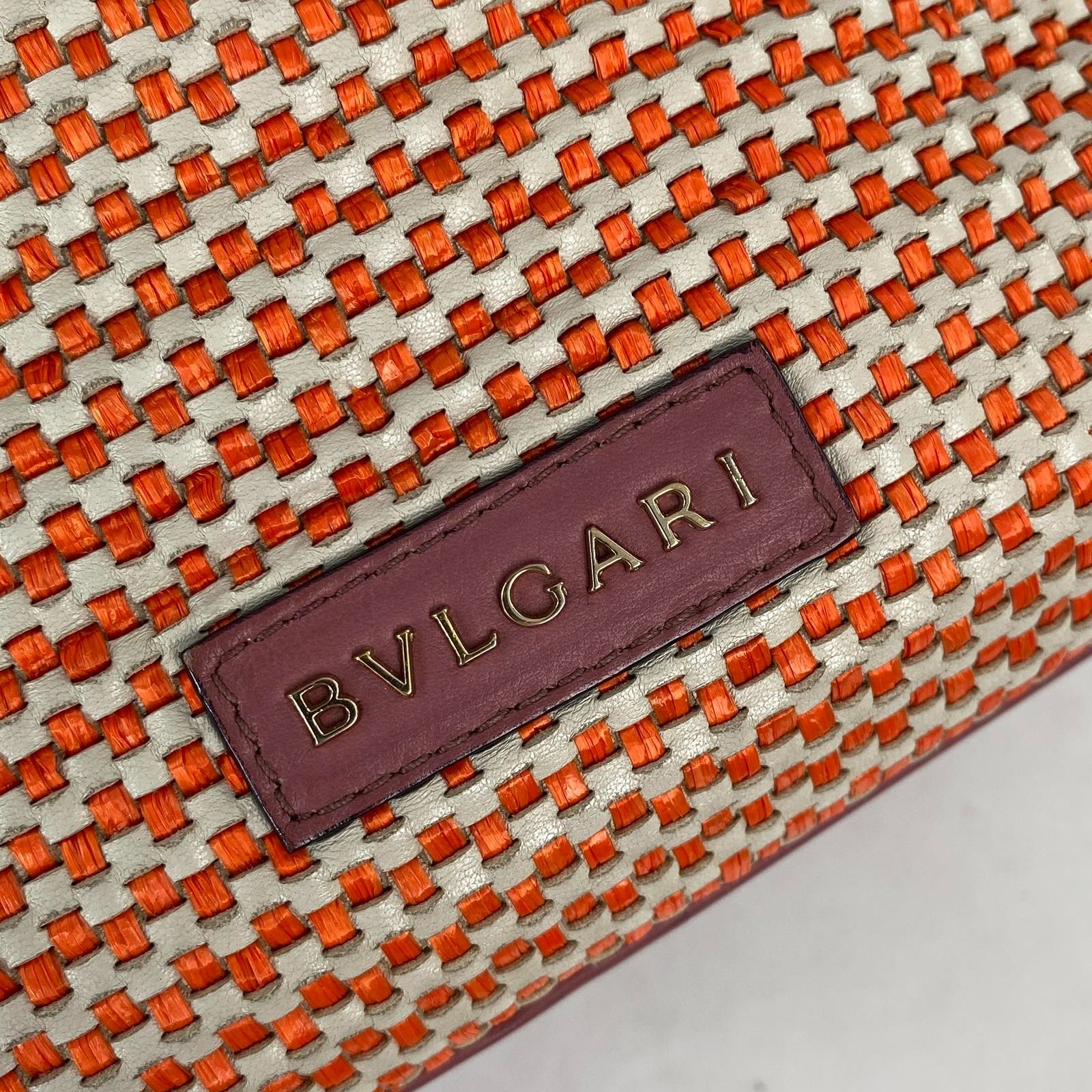 Authentic Pre-Owned Bvlgari Vintage Lion-Clasp Woven Handbag