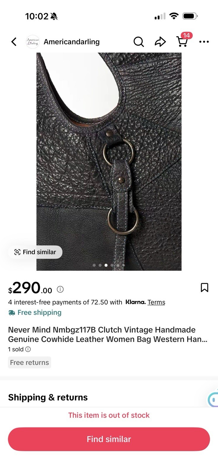 Nevermind NMBGZ117B Clutch Vintage Handmade Genuine Cowhide Leather Bag