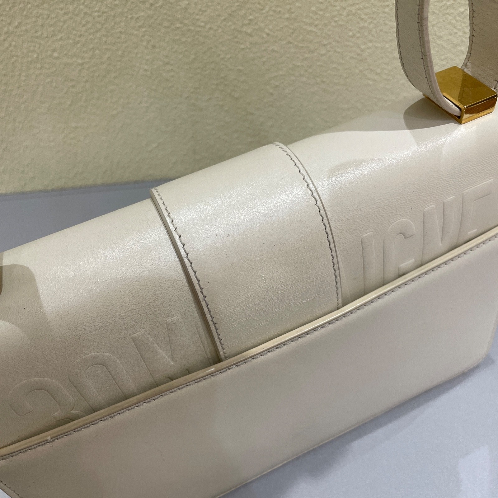 CHRISTIAN DIOR 30 Montaigne Box Bag White Calfskin Leather Crossbody Bag