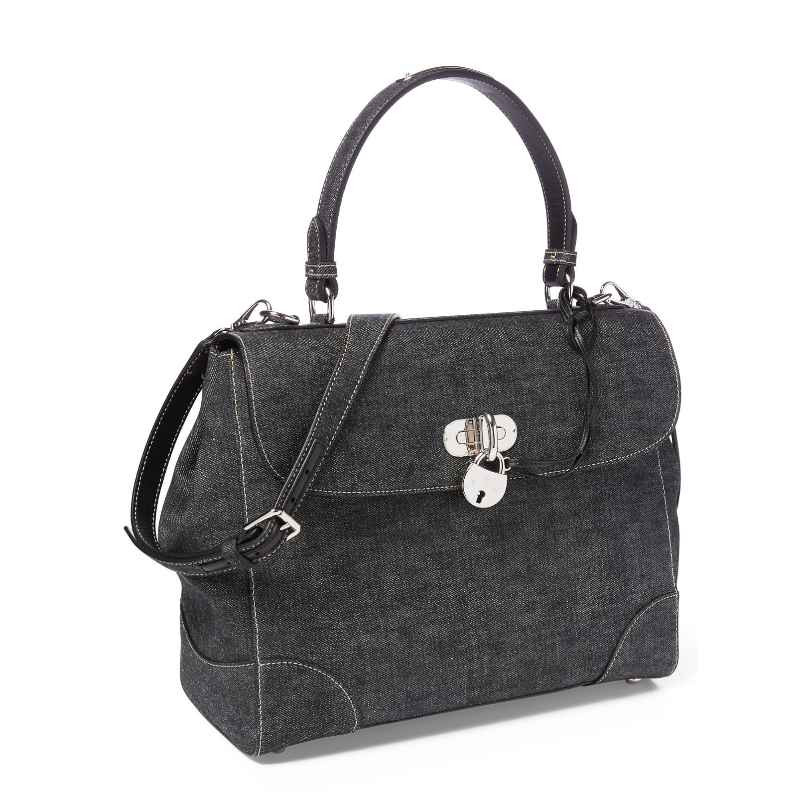 Ralph Lauren Purple Label Collection Medium Denim Tiffin Bag New $2250