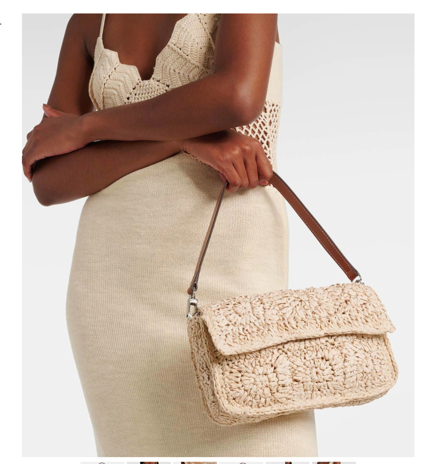 STAUD TIMMY CROCHET RAFFIA CONVERTIBLE SHOULDER BAG MSRP$395 Timeless Chic