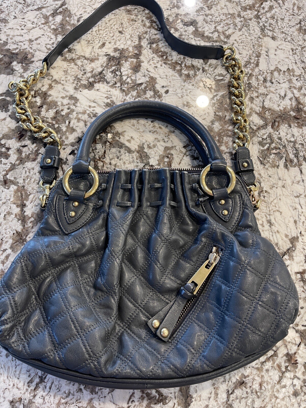 Marc Jacobs Grey Quilted Leather Cecilia Satchel