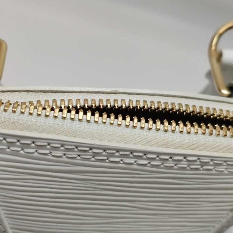 Louis Vuitton Alma BB Mini White Epi Leather Daily Handheld Bag Duty Paid