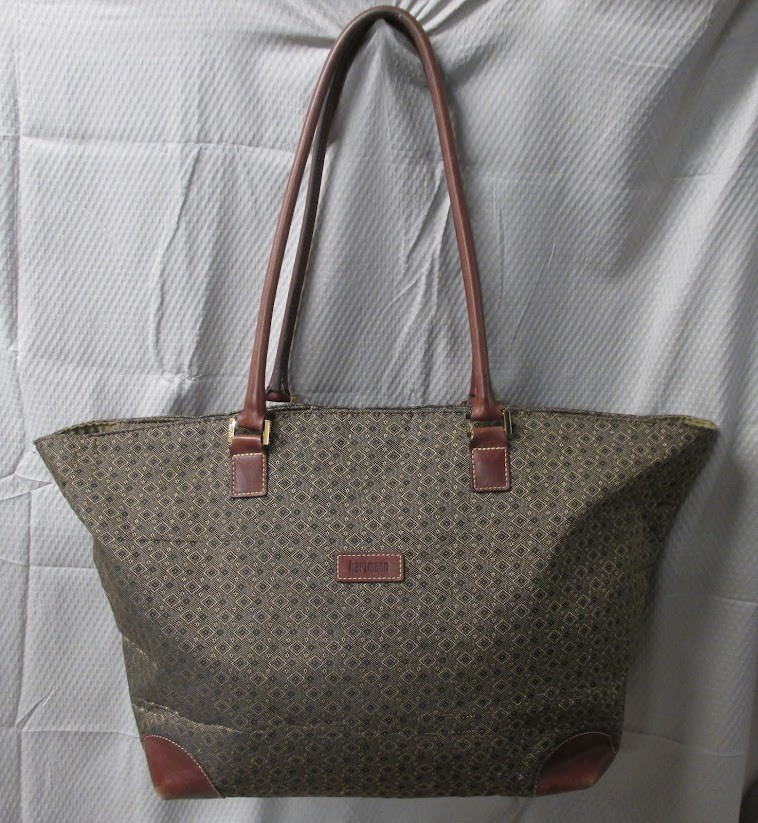 Hartmann Wings Diamond Jacquard Cognac Leather Trim Weekender Duffel Bag