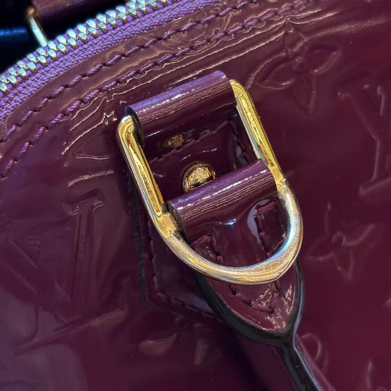 Louis Vuitton LV Monogram Vernis Patent Leather Alma BB Magenta Ombre Crossbody