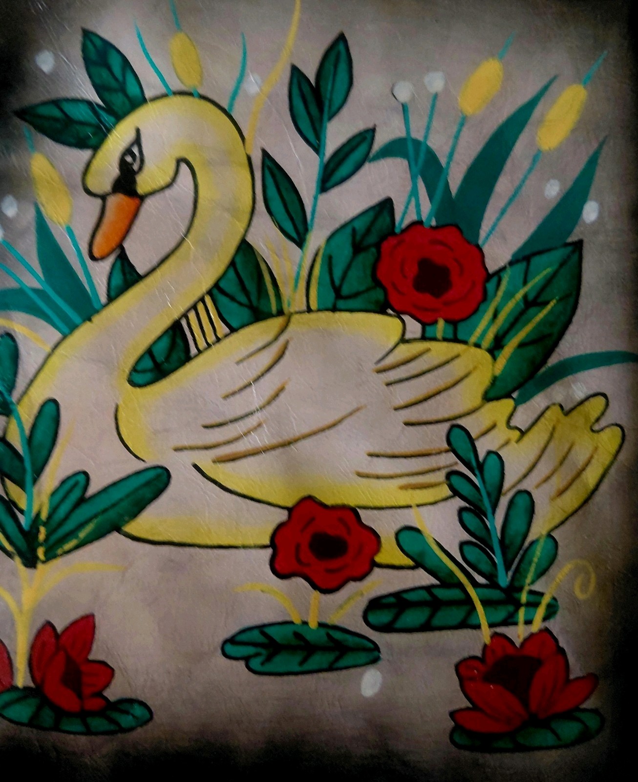 Sukriti Swan Hand Painted Genuine Leather Crossbody Bag. New With Tags.