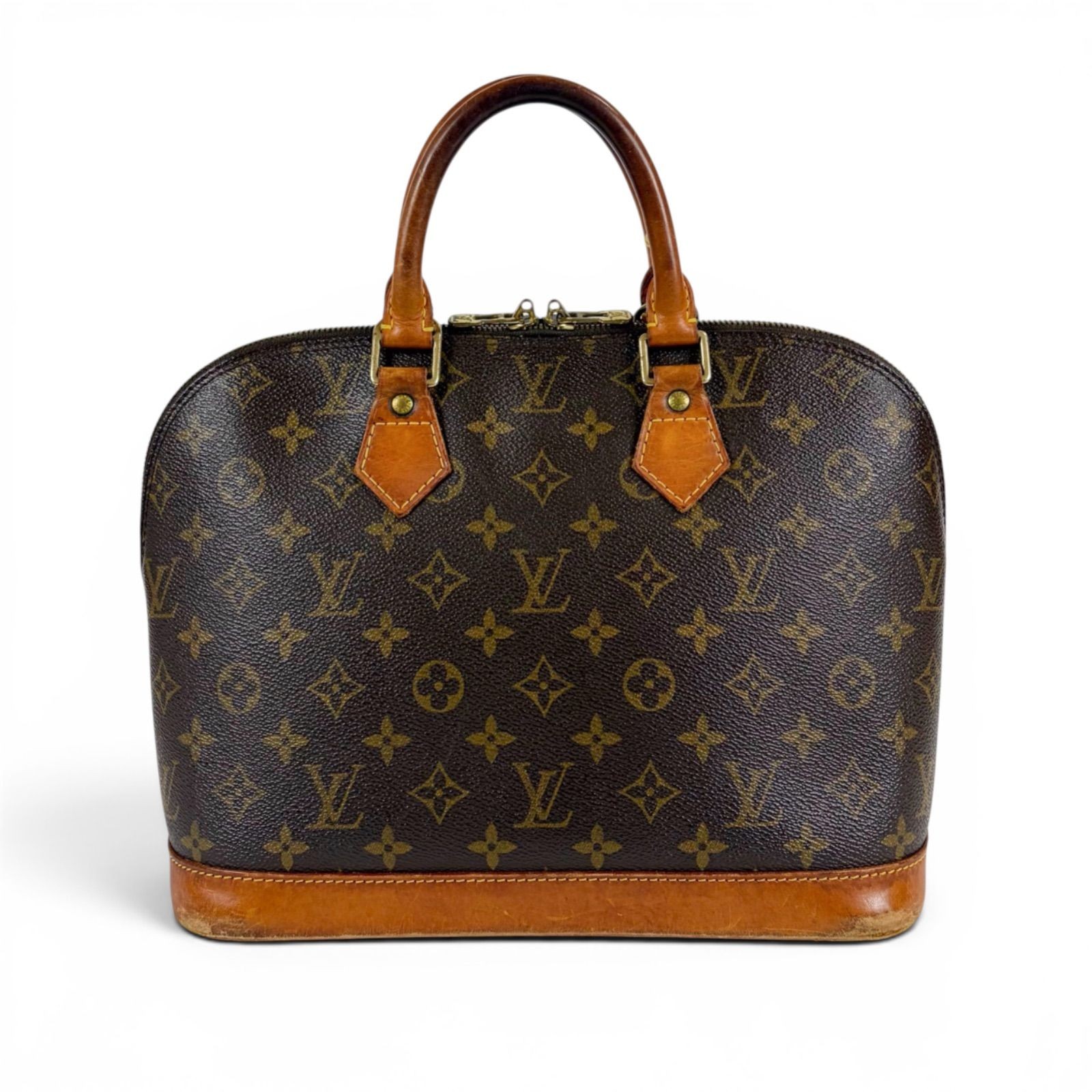 LOUIS VUITTON Alma PM Monogram Handbag Brown Top Handle Dome Bag BA1908 Auth