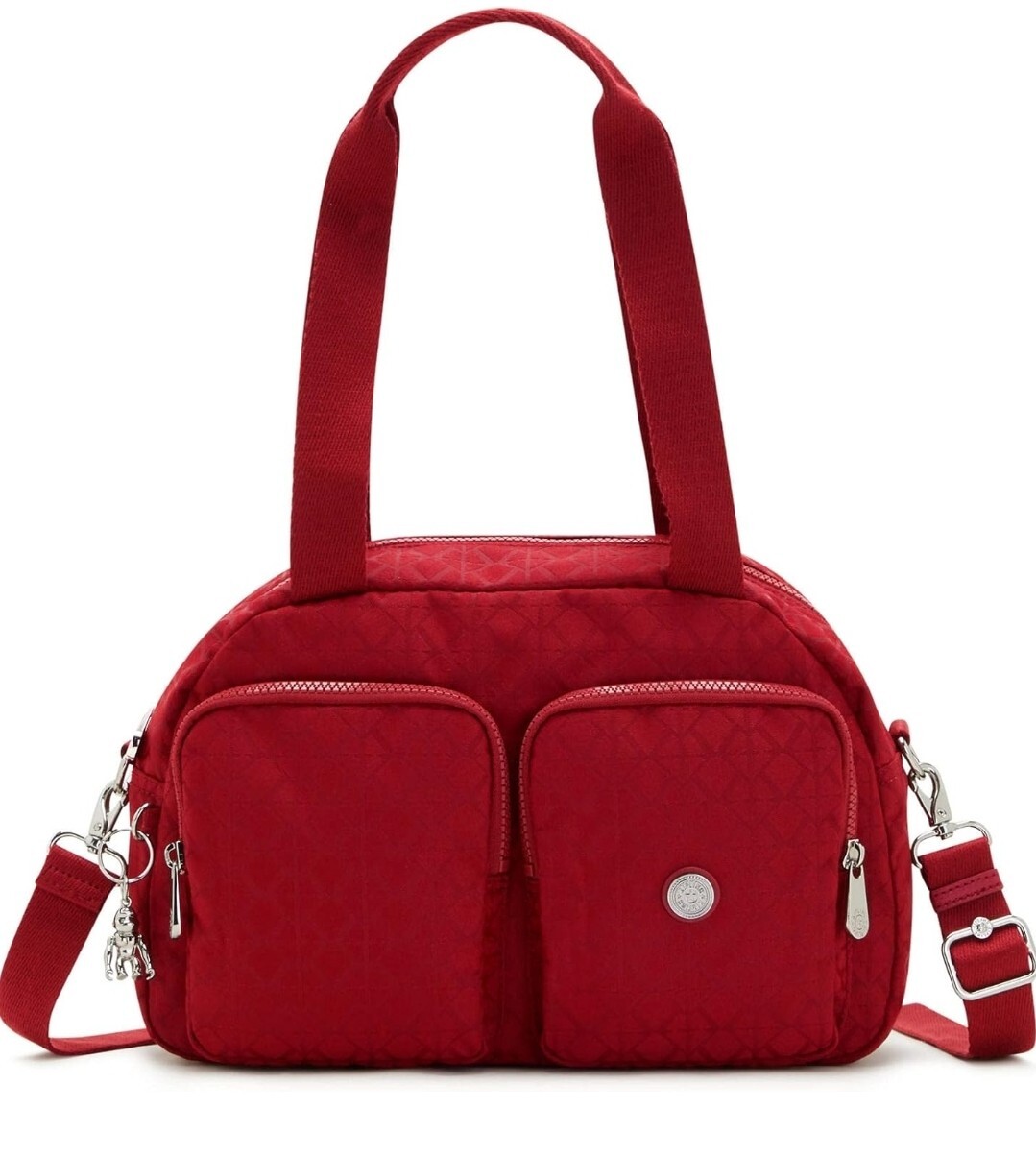 KIPLING Cool Defea nylon medium shoulder bag – Signature Embossed Red