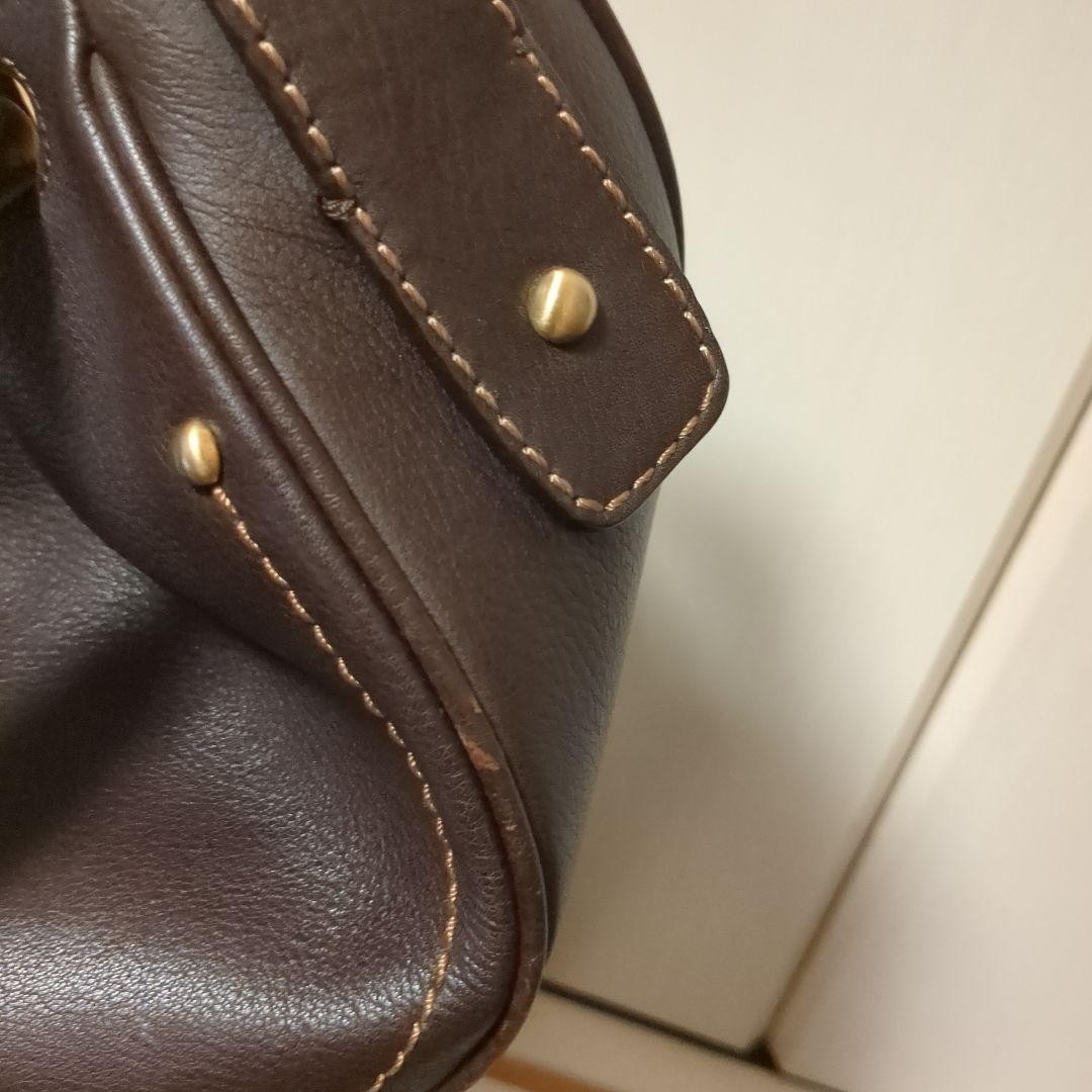 Tsuchiya Kaban Leather Handbag Brown Womens Used From Japan