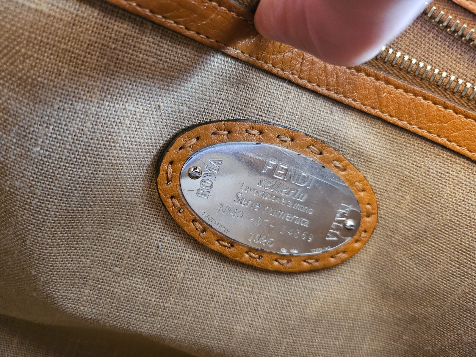 $3K FENDI Large Selleria Linda Bag, orange brown, NEW