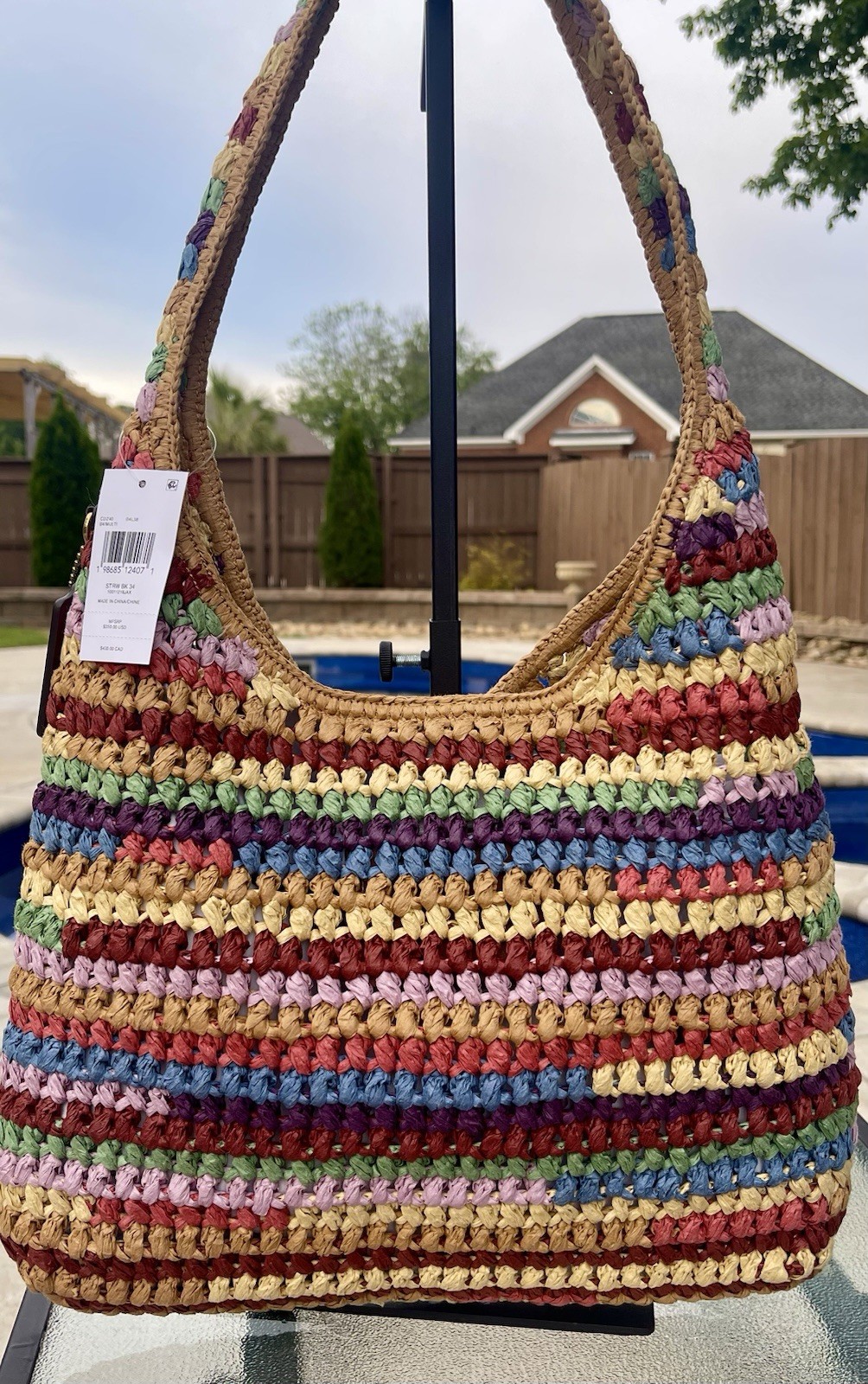 Coach Brooklyn 34 Multi Straw Shoulder Bag Woven Hobo Original Packaging NWT
