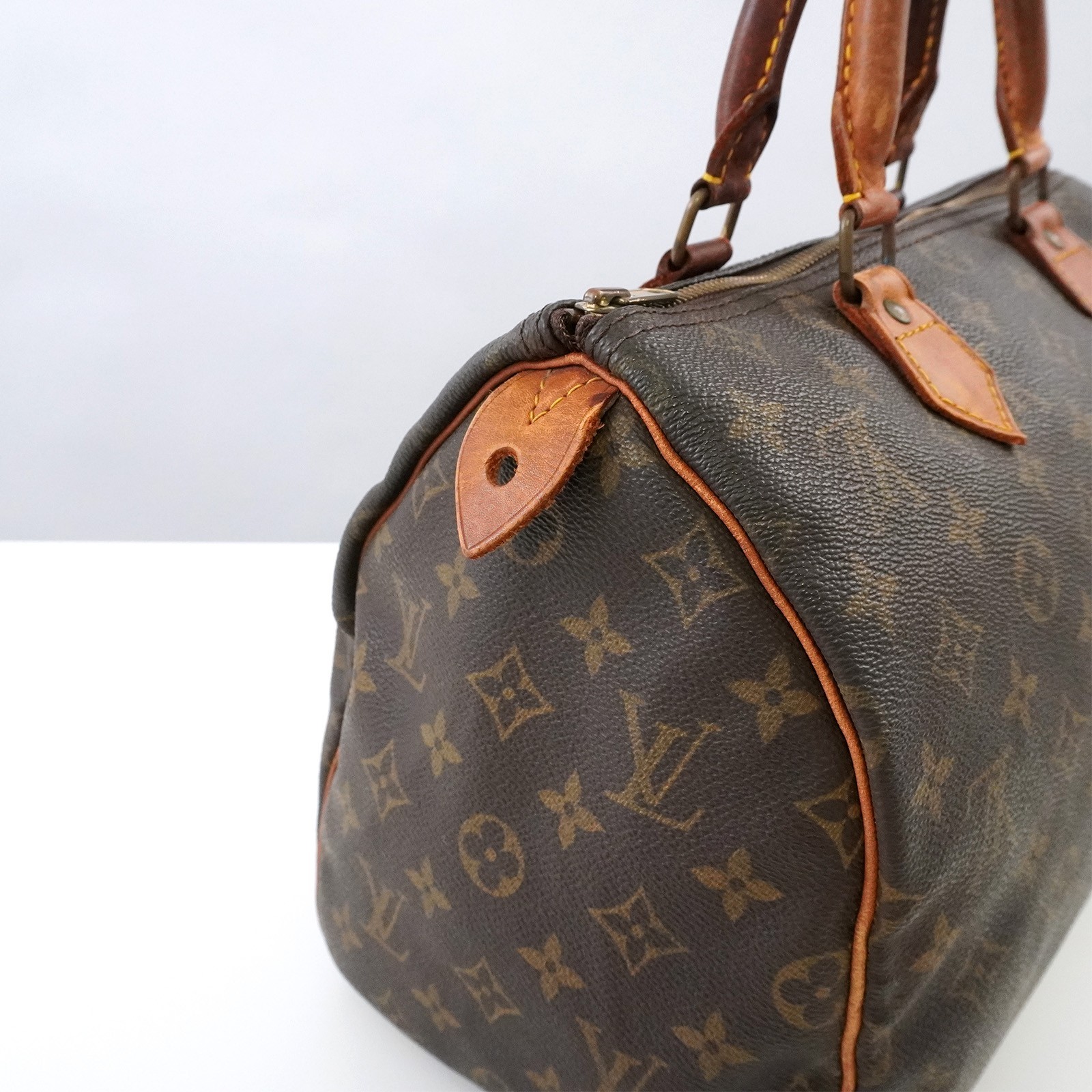 LOUIS VUITTON LV Monogram Speedy 30 M41526 Hand Bag 891FC Brown Auth #58041A