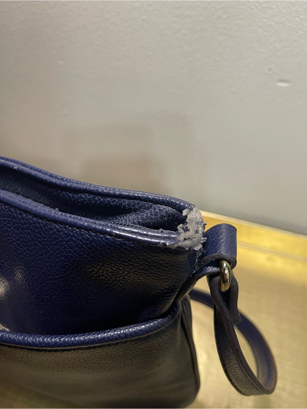 Liz Claiborne Navy Blue Leather Crossbody Bag