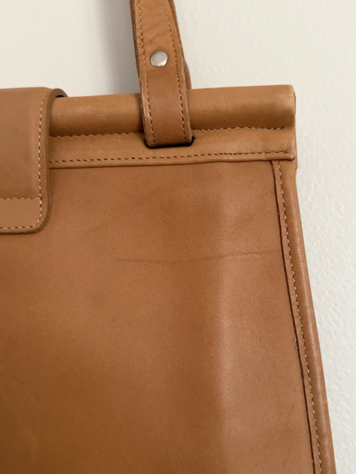 Vintage Coach Weston Shopper Shoulder Bag Brown Tan Leather Style 9021