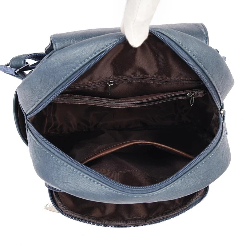 Luxury Women Genuine Leather Backpack Fashion Designer Female Soft Cow