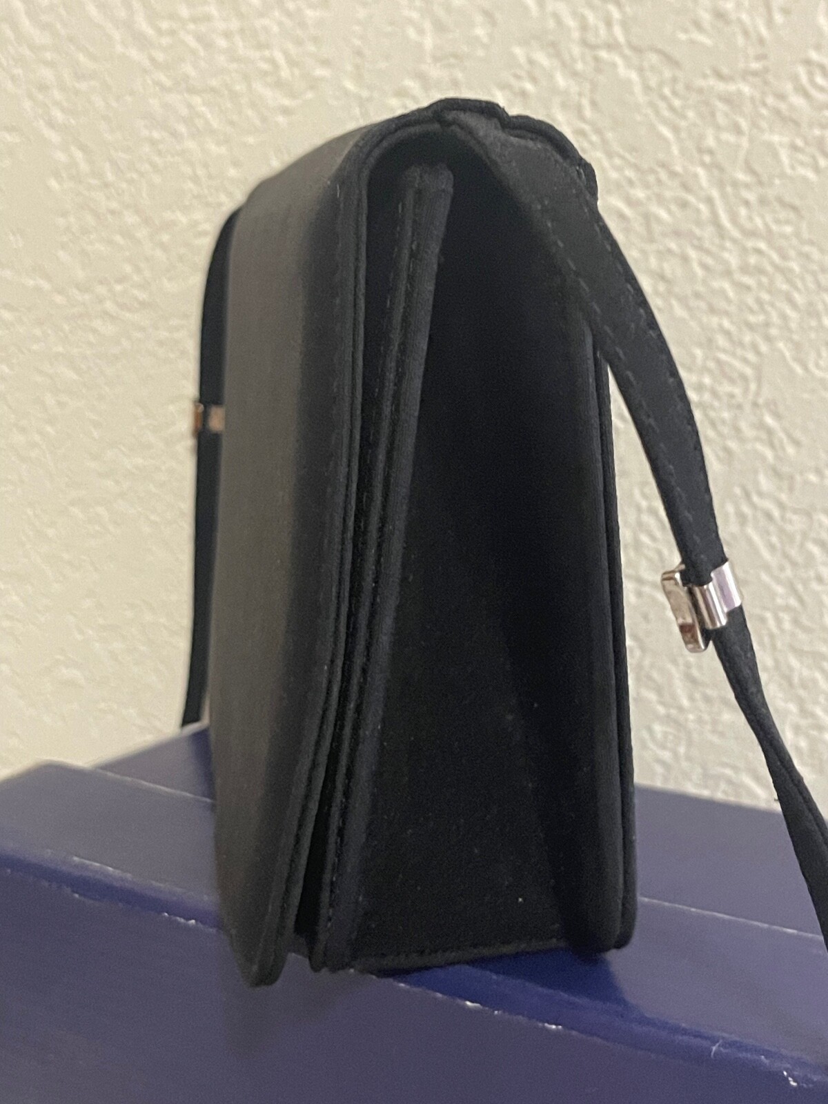 Stuart Weitzman Black Fabric Shoulder Bag with Original Box