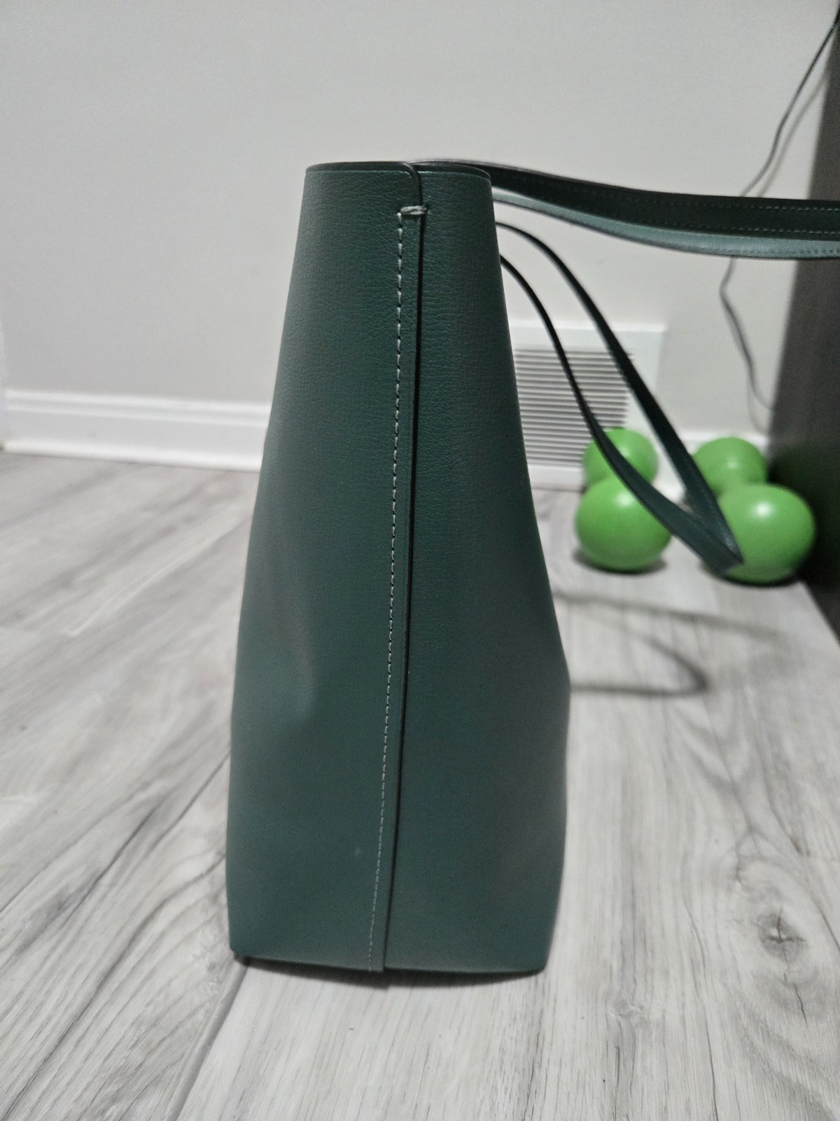 Coach Avenue Metallic Green Leather Carryall Satchel Tote Shoulder Bag NWT