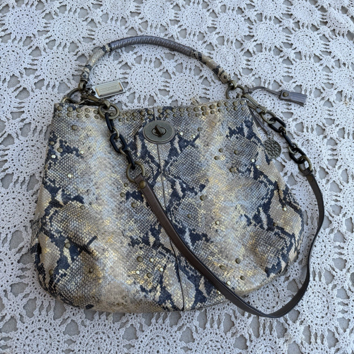 Coach Madison Python-Embossed Bag (Style D1082-15411) vintage y2k collection