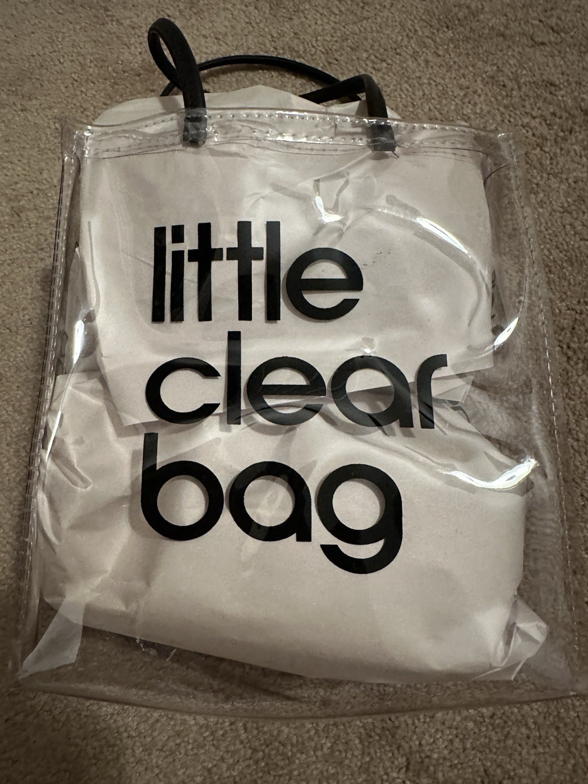 Bloomingdale’s Little Clear Bag Plastic Tote Lunch Stadium Purse NWOT