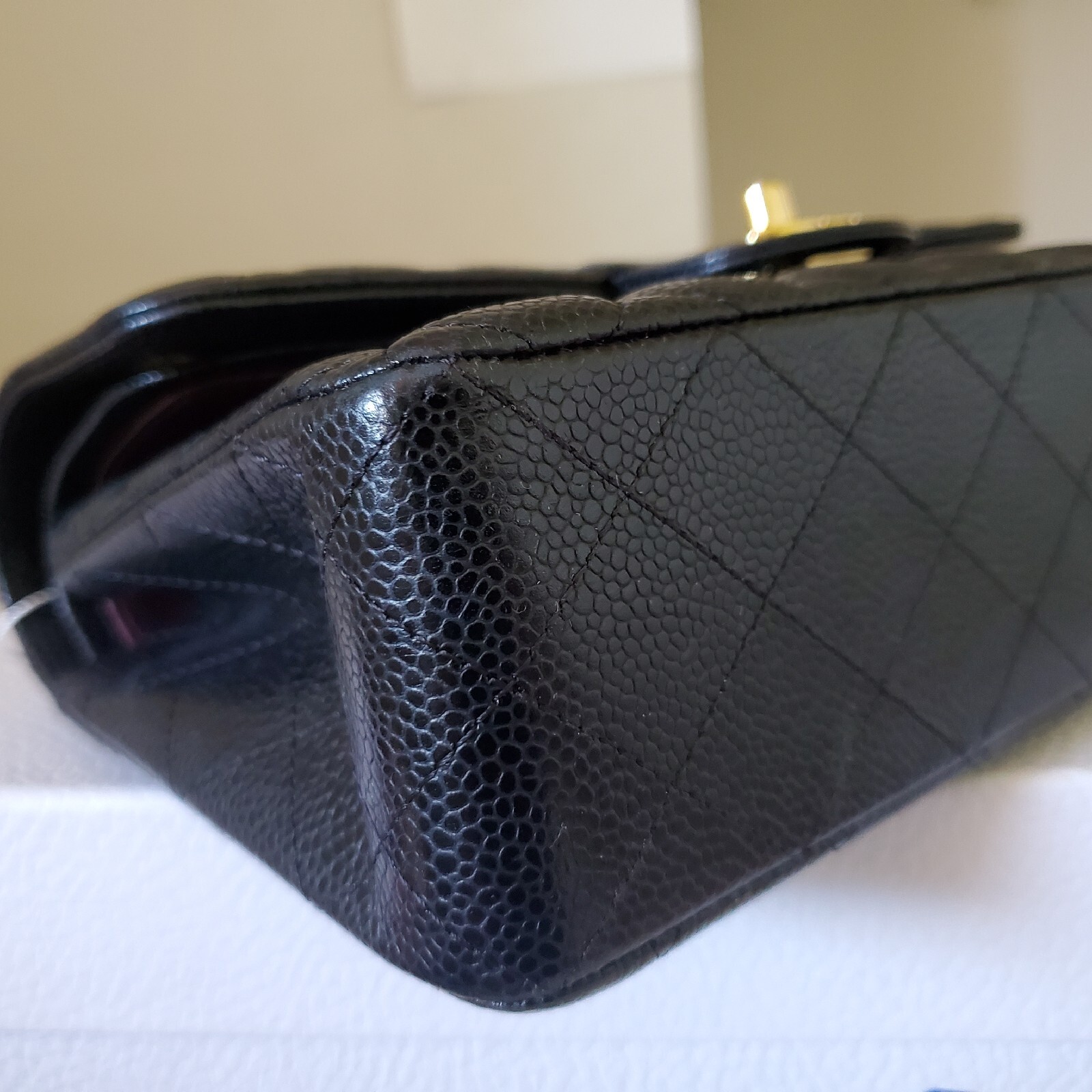$11,300 CHANEL Classic small double Flap Bag black ca.viar gold hw year 2021