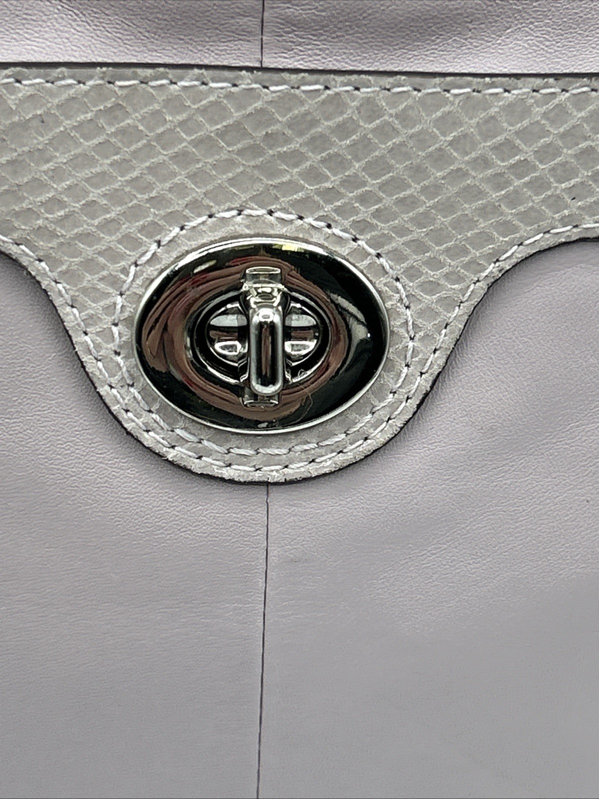Coach Penelope Leather Crossbody Mauve Crocodile Embossed Strap/Trim Turn Lock