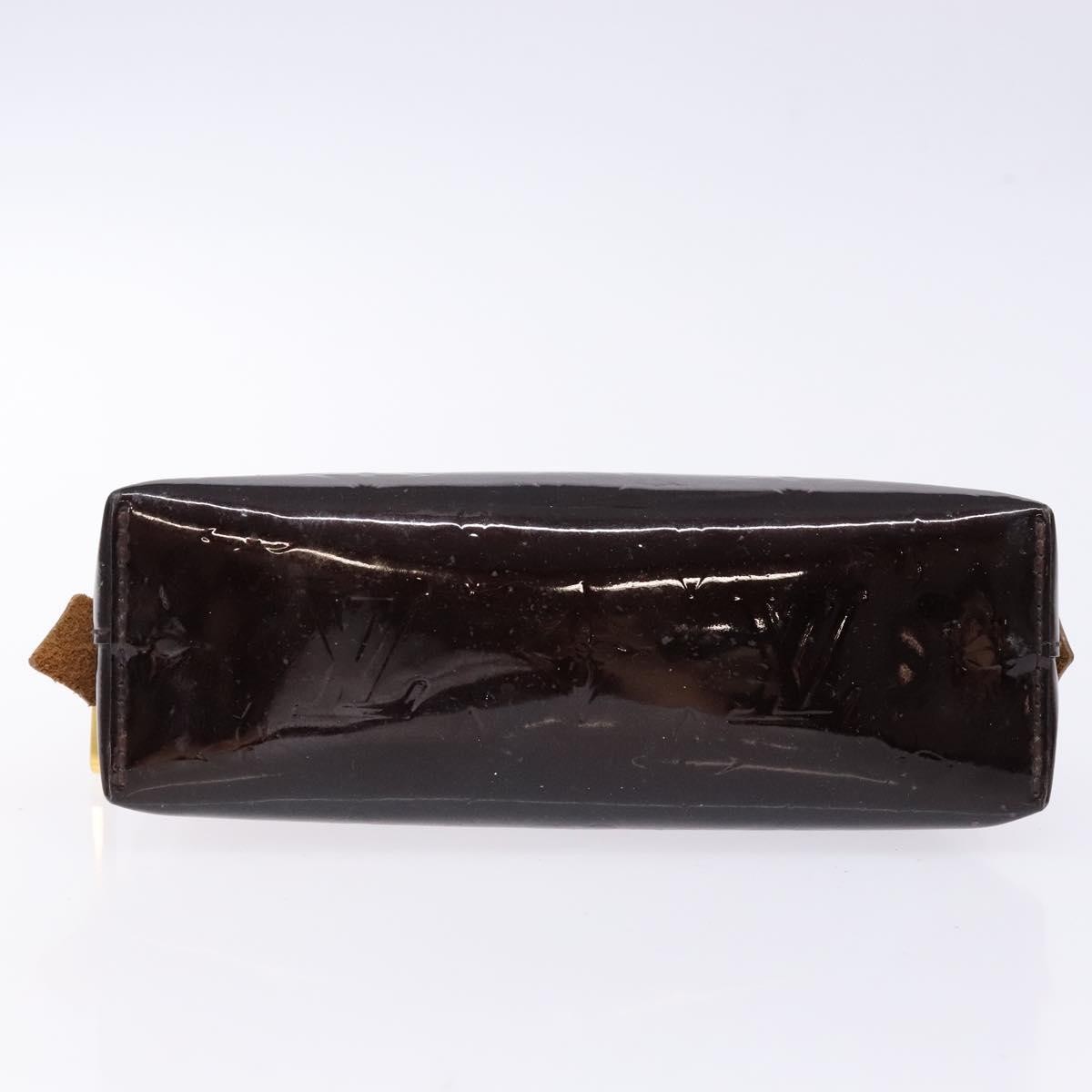 LOUIS VUITTON Monogram Vernis Pochette Cosmetic PM Amarante M91495 Auth 139388