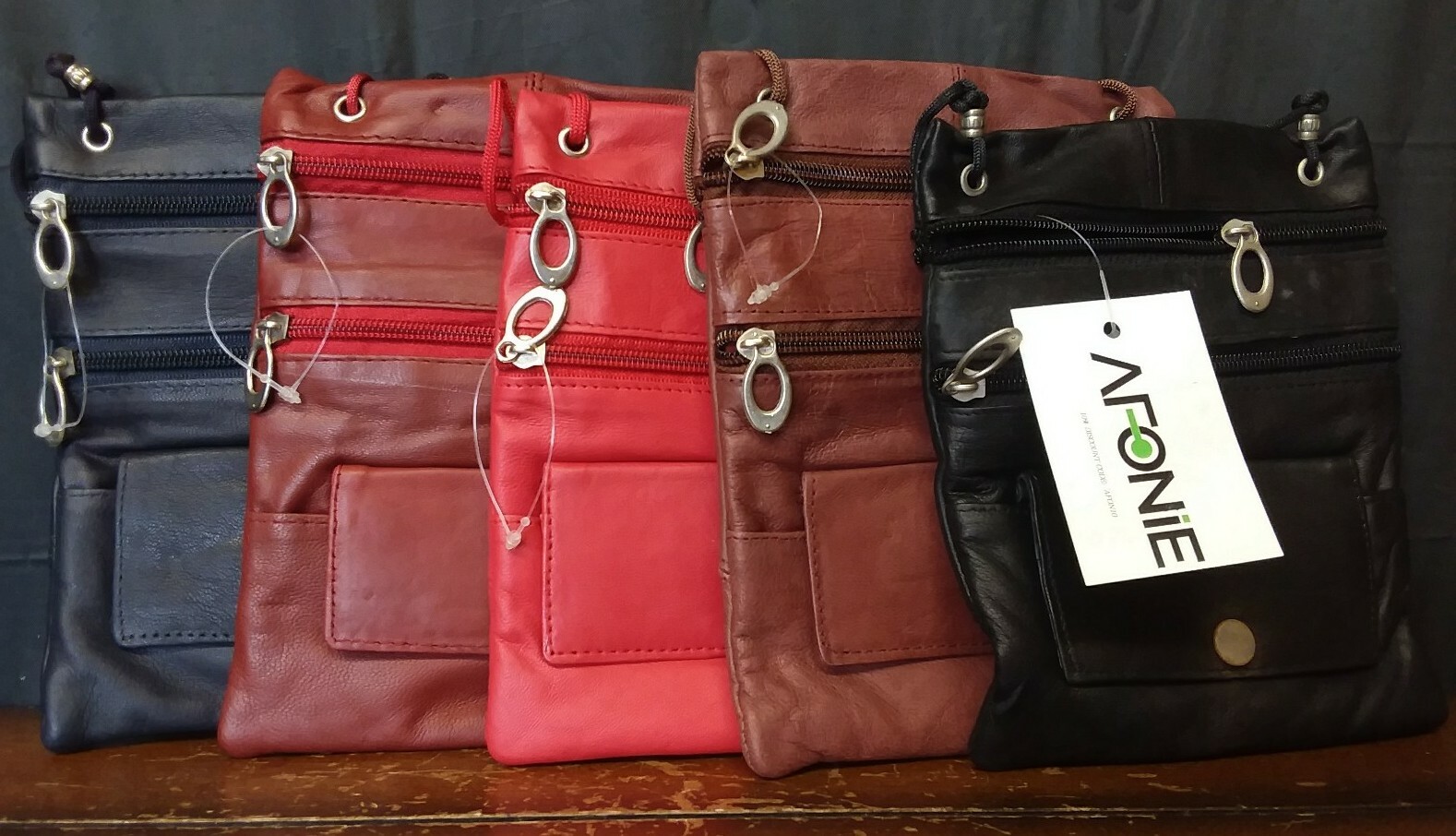 Women’s AFONiE Genuine Leather Cross Body Shoulder Bag Purse-7 1/4″x5 3/4″