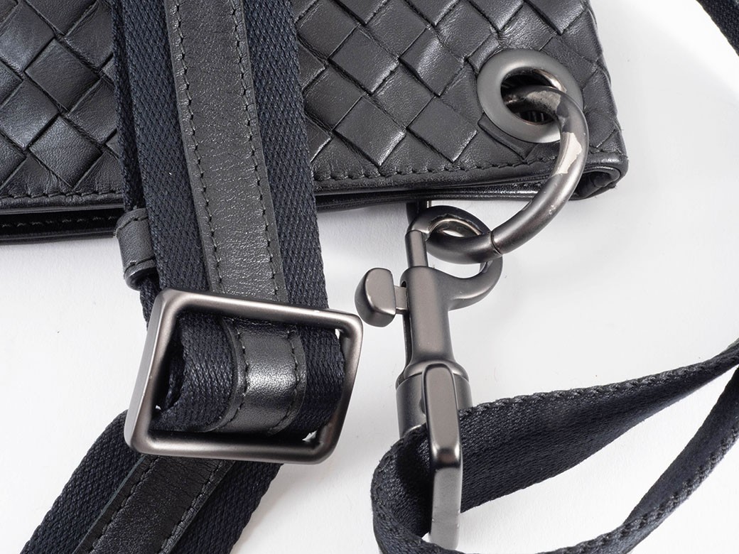 Bottega Veneta Intrecciato 172736 Shoulder Bag Leather Black Unisex #URB195
