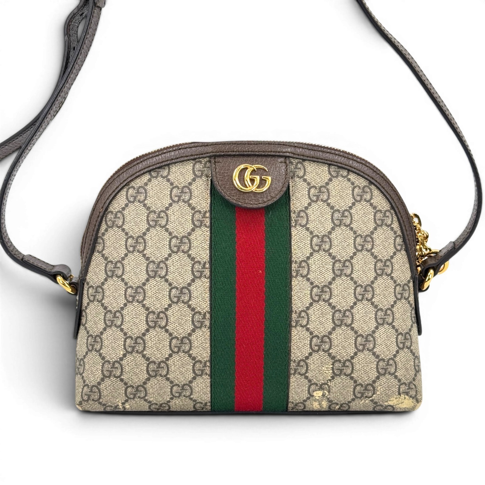 GUCCI GG Canvas Supreme Ophidia Sherry Line PVC Crossbody Shoulder Bag
