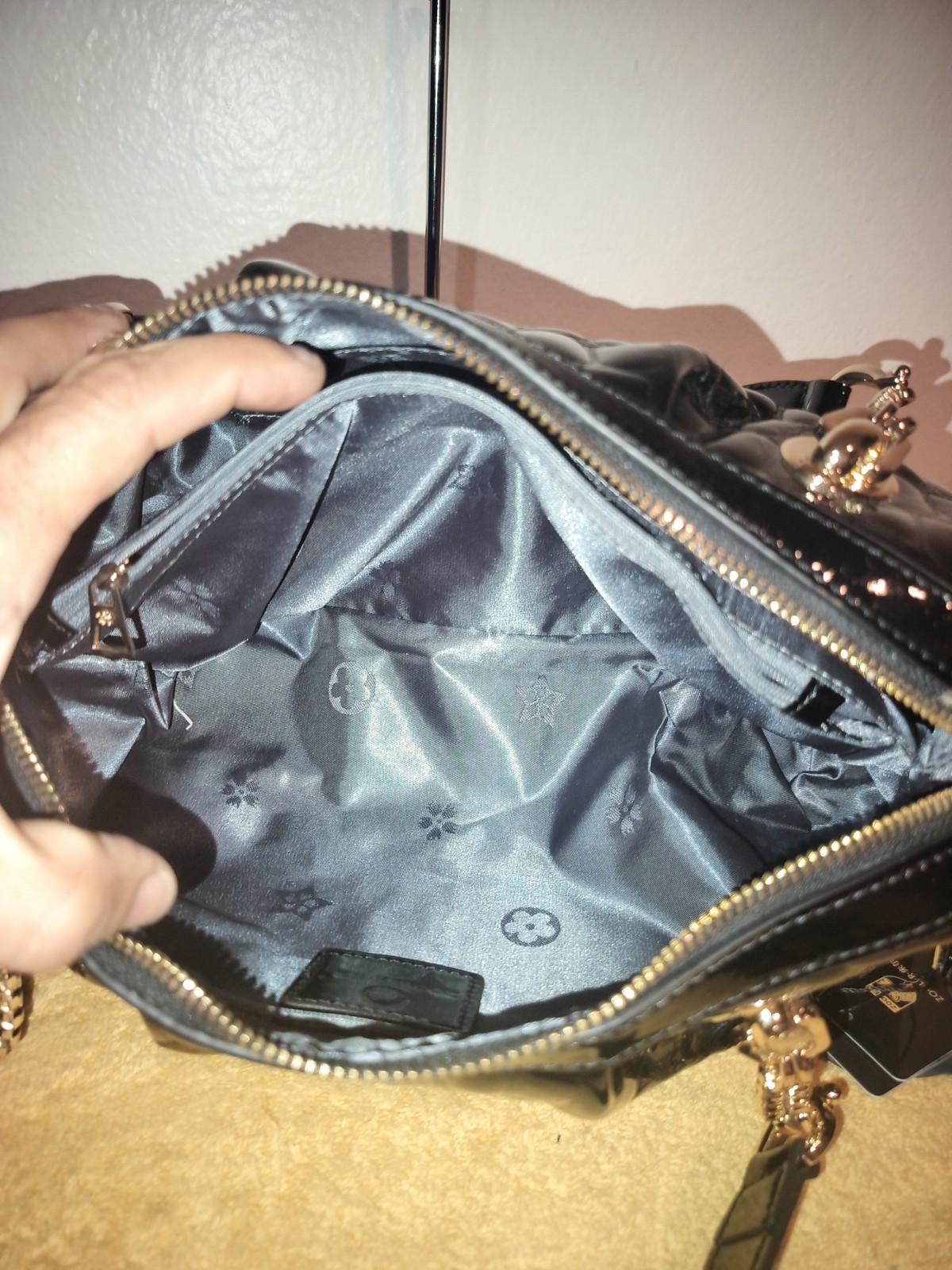Zooler Midnight Blue Embossed Leather Convertible Bag. NWT.