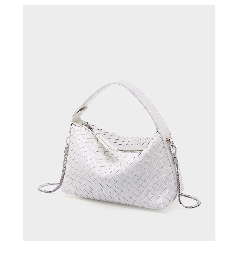 Genuine Leather Chain Shoulder Bag Women’s Handbag Woven Bag Sheepskin Purse
