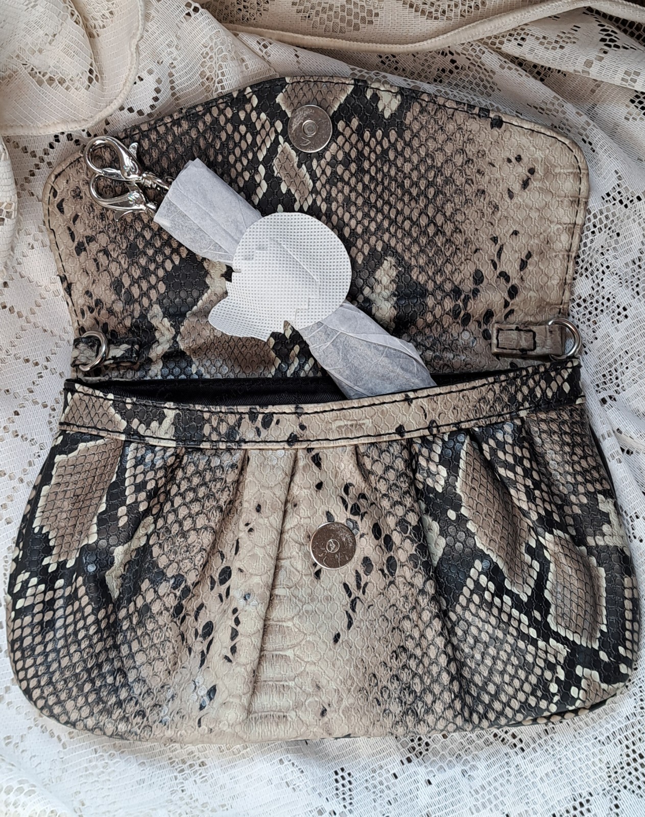 Grace Adele Snakeskin Purse/Clutch Includes New Strap