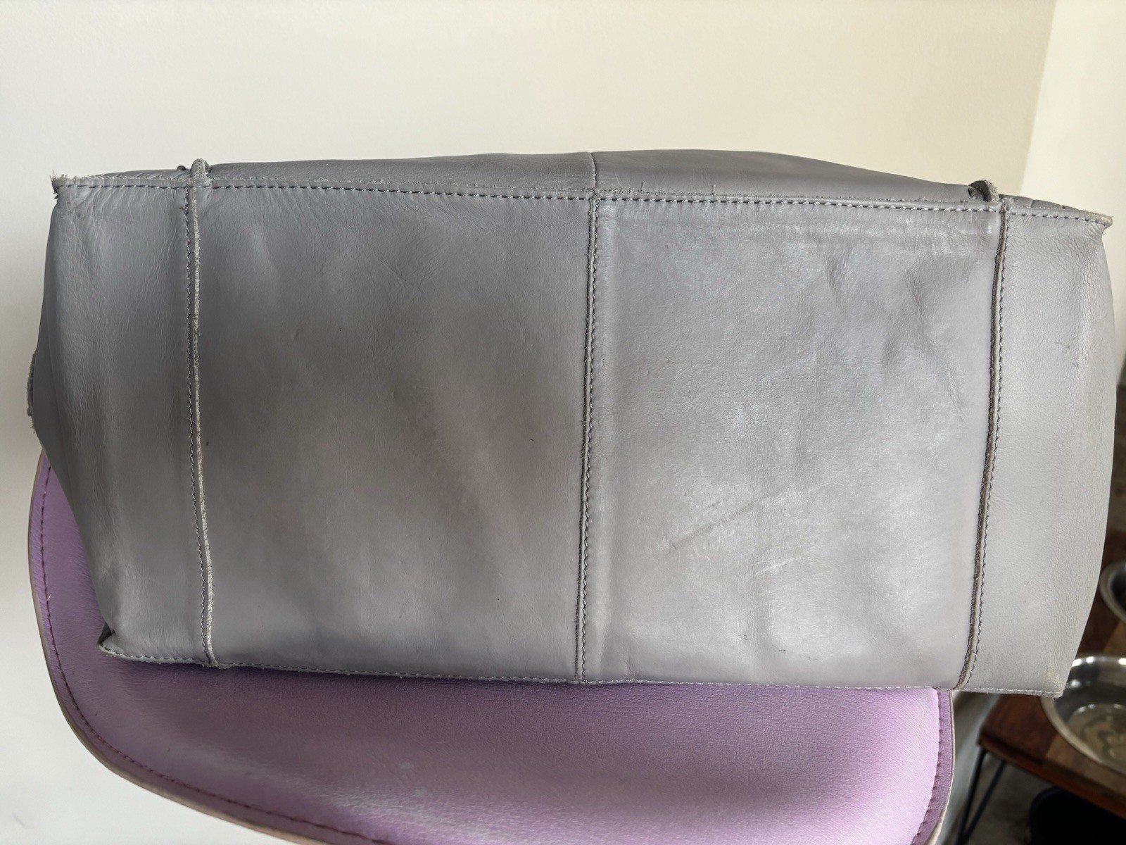 SAK LOS FELIZ SOFT SUPPLE LEATHER SLOUCHY HOBO TOTE SIZE LARGE DOVE GRAY *NWOT*