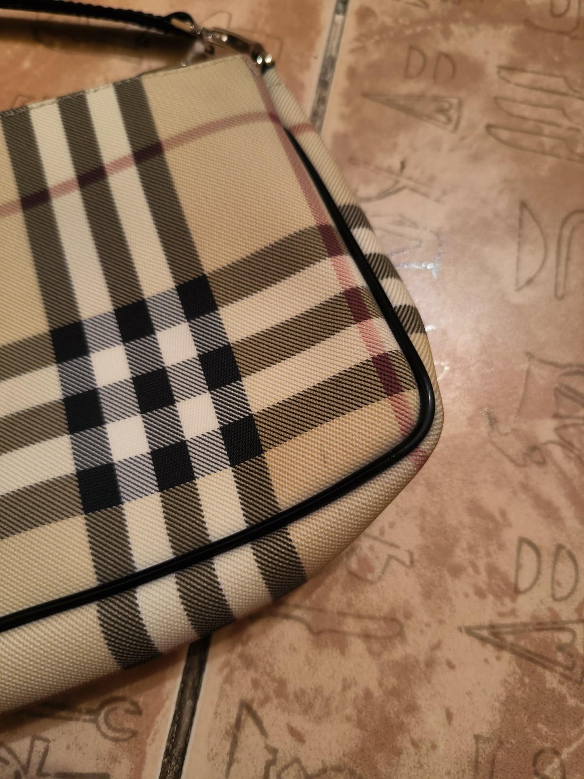 Vintage Burberry Mini Bag Beige Nova Check Handbag Women Beige