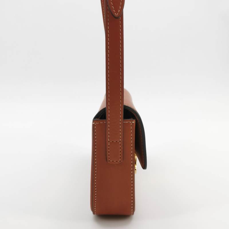 Celine Claude Small Brown Smooth Leather Shoulder Crossbody Bag US Ship