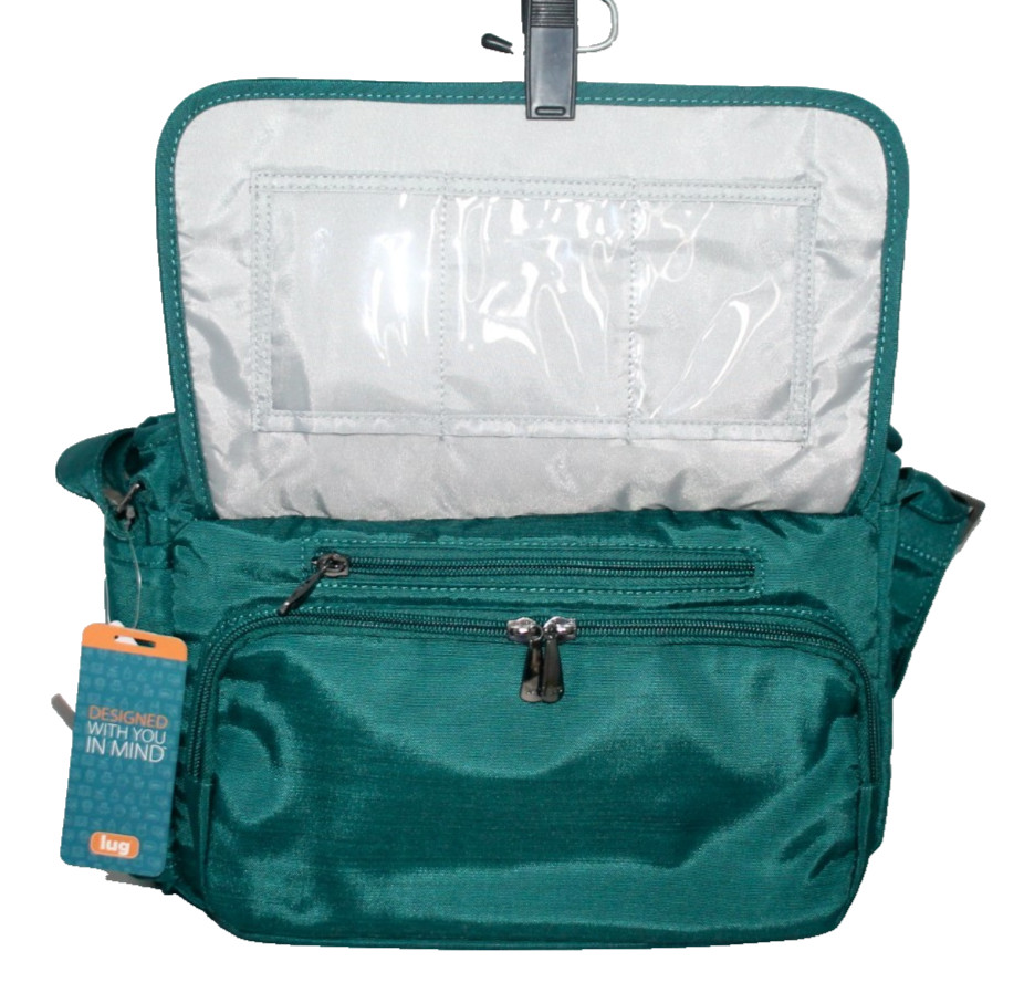 LUG Wings RFID Crossbody Bag Brushed Teal Polyester Quilted Front