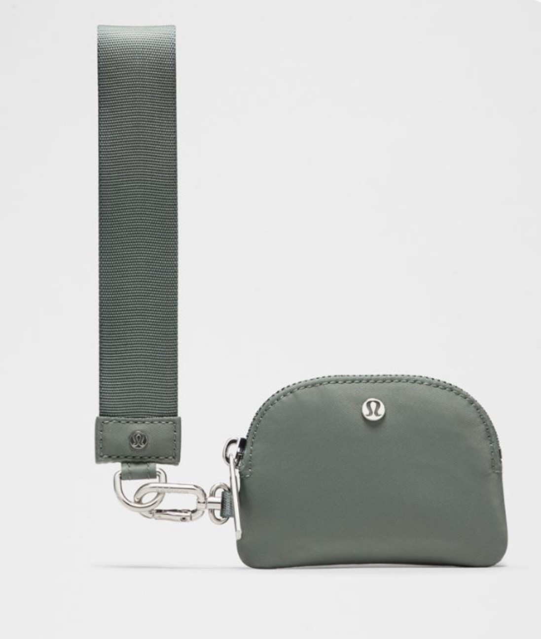 NWT. LULULEMON Dual Pouch Wristlet floral camo olive multi willow leaf silver