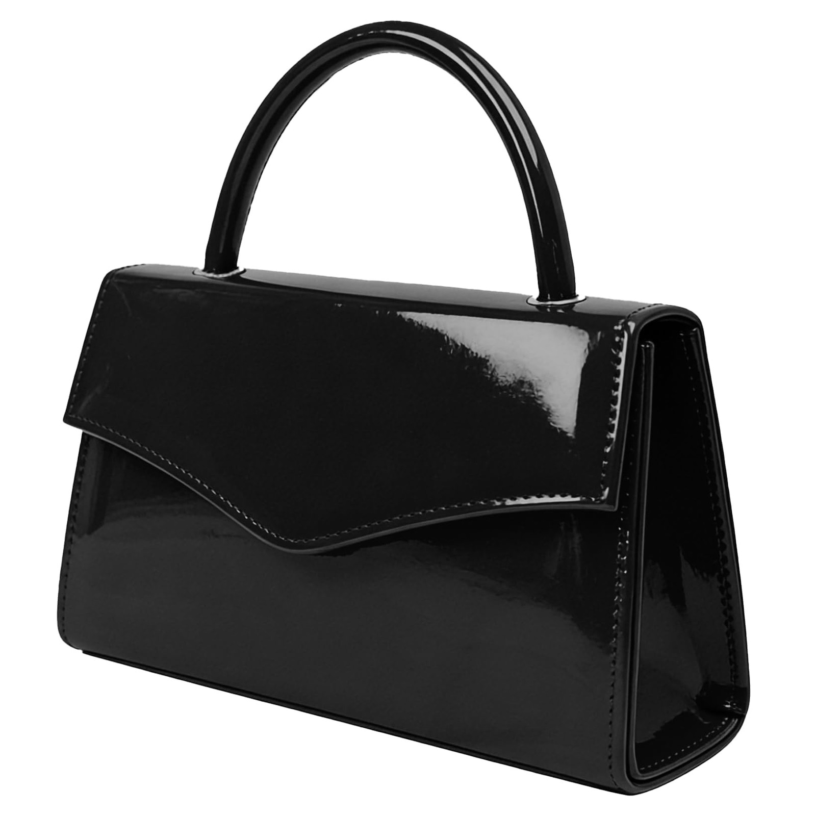 Black Patent Leather Evening Clutch Purse for Women – Formal Prom Wedding Party