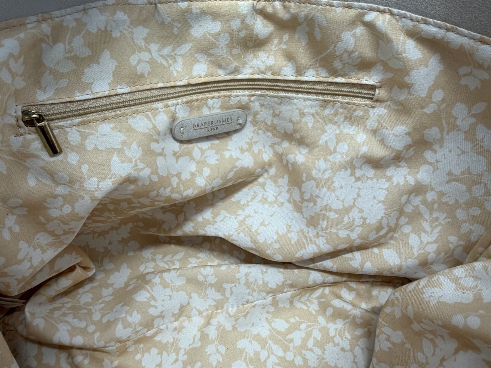 Draper James RSVP Brown Woven Straw Lined Tote Shoulder Bag