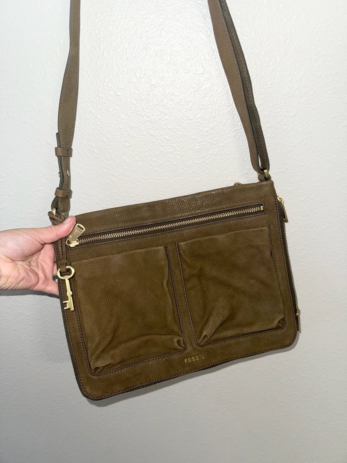 Fossil Piper Leather Expandable Crossbody Bag