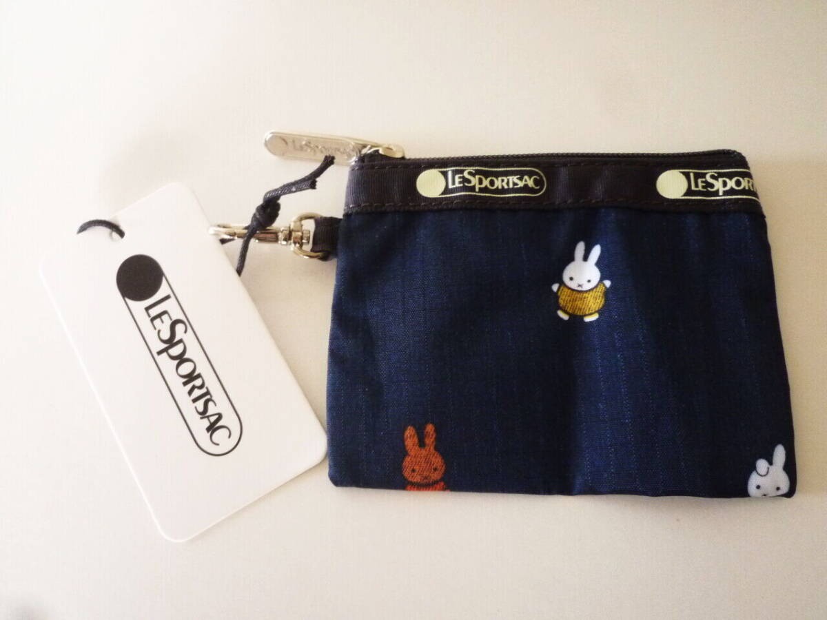 Tag Attached Lesportsac Miffy Pouch Key Coin Case Miffy and Friends Rabbit Darn