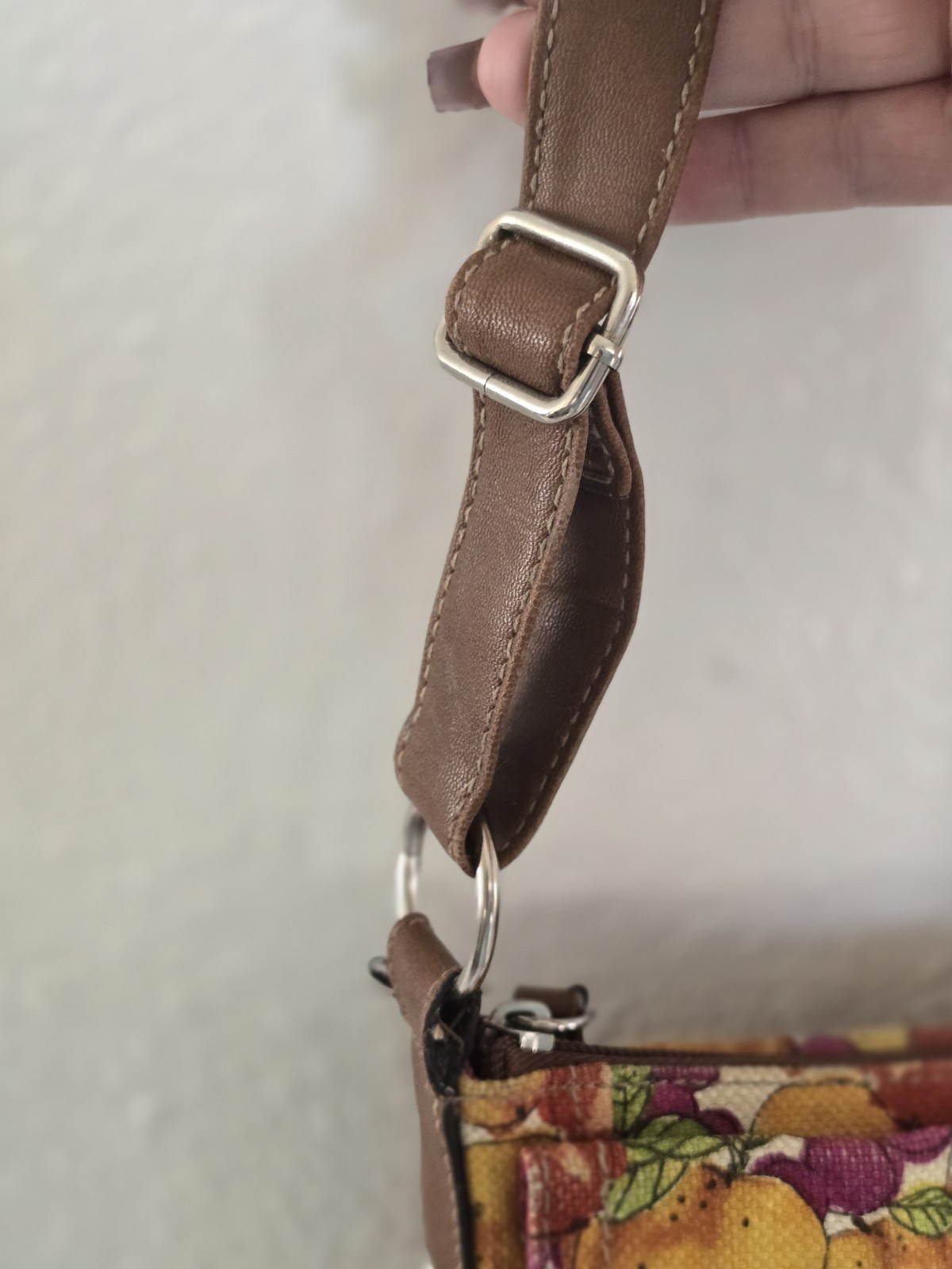 Relic fruit print crossbody bag canvas purse 11 in. x 11 in.