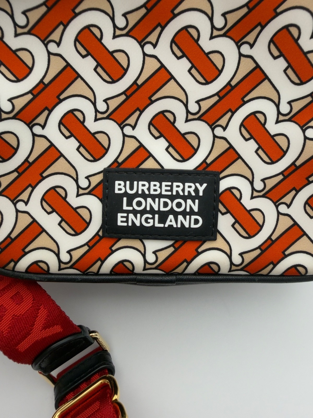 Authentic Burberry Logo Print Canvas Small Camera Bag COA