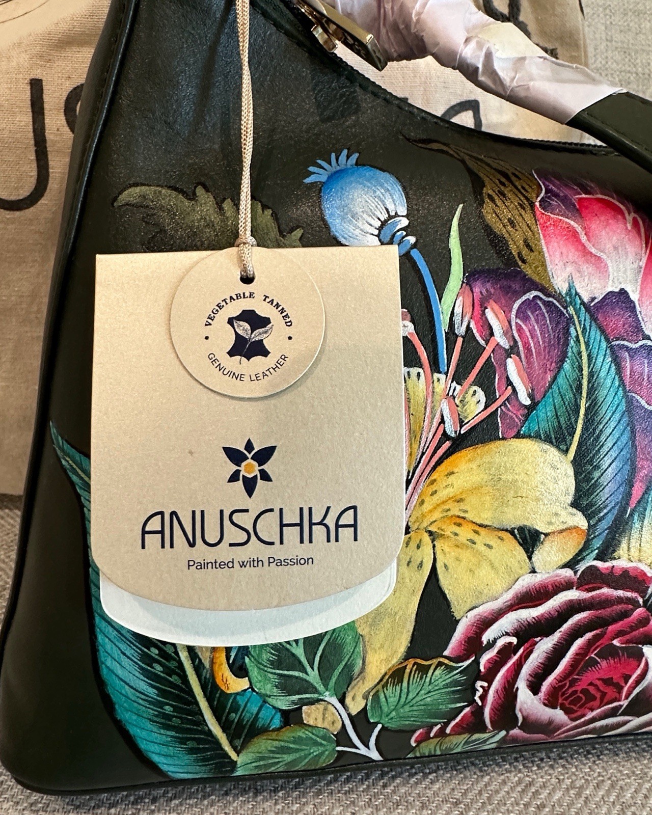 Anuschka Medium Leather Floral Hobo NWT