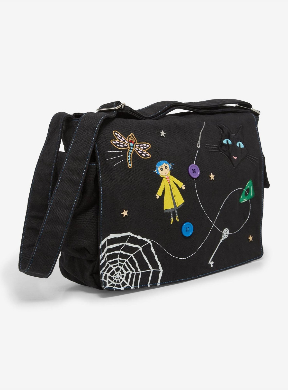 Coraline Icons Embroidered Glow In The Dark Shoulder Messenger Bag New With Tags