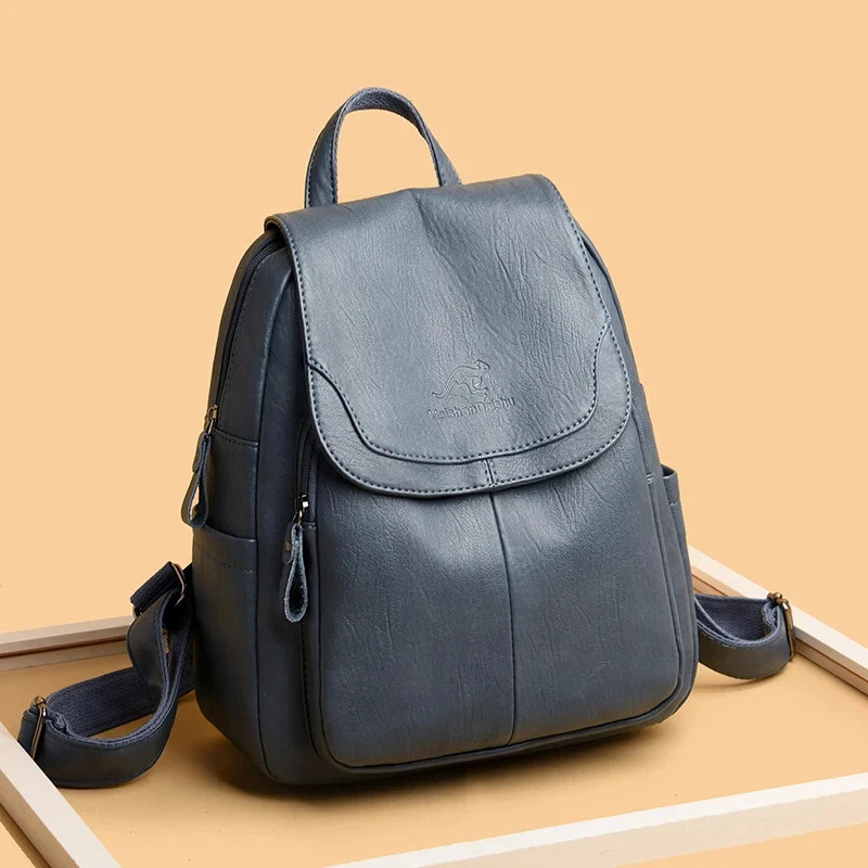 Luxury Women Genuine Leather Backpack Fashion Designer Female Soft Cow