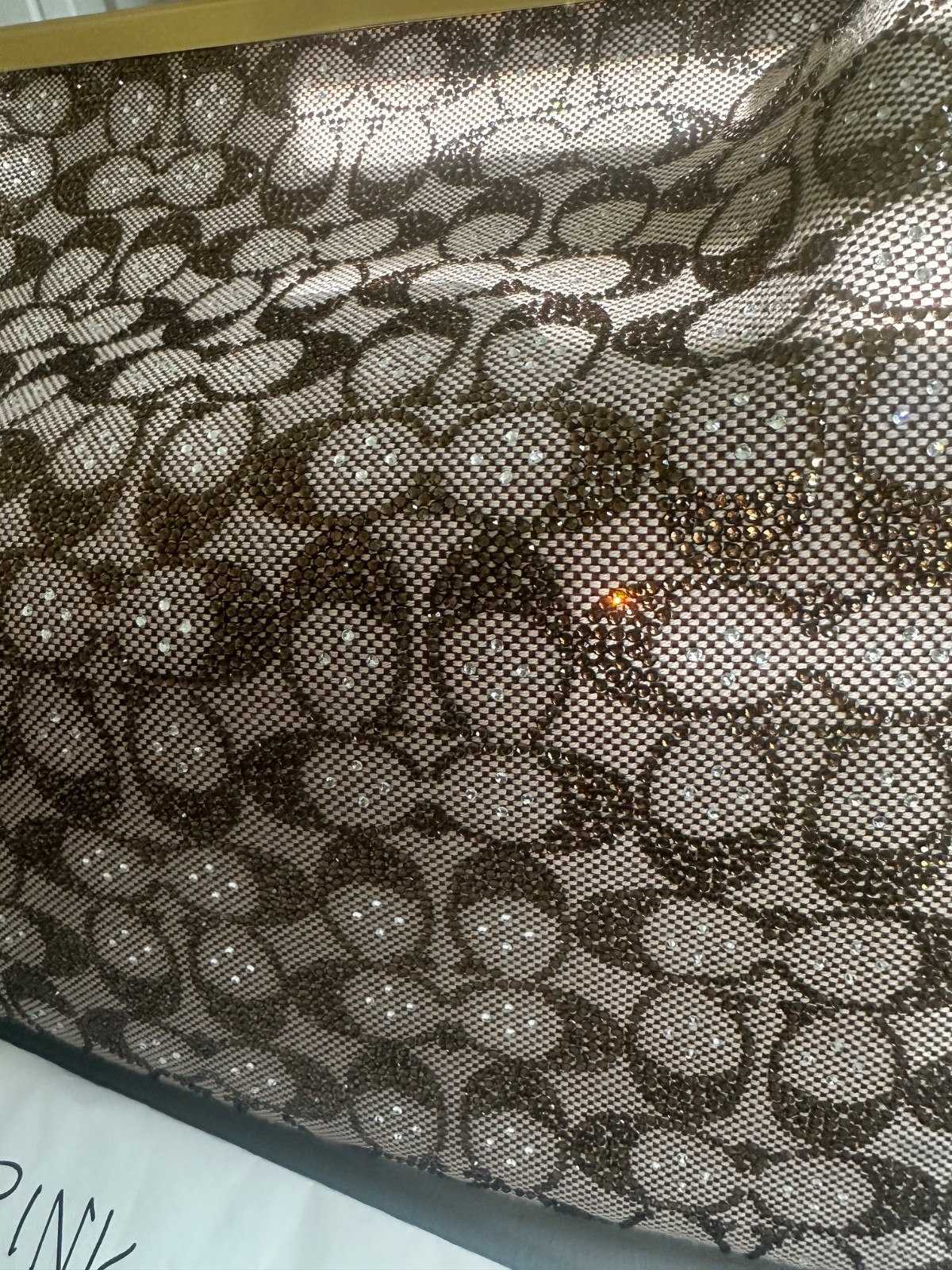 Coach Large Kisslock Frame Bag in Crystal Signature Jacquard