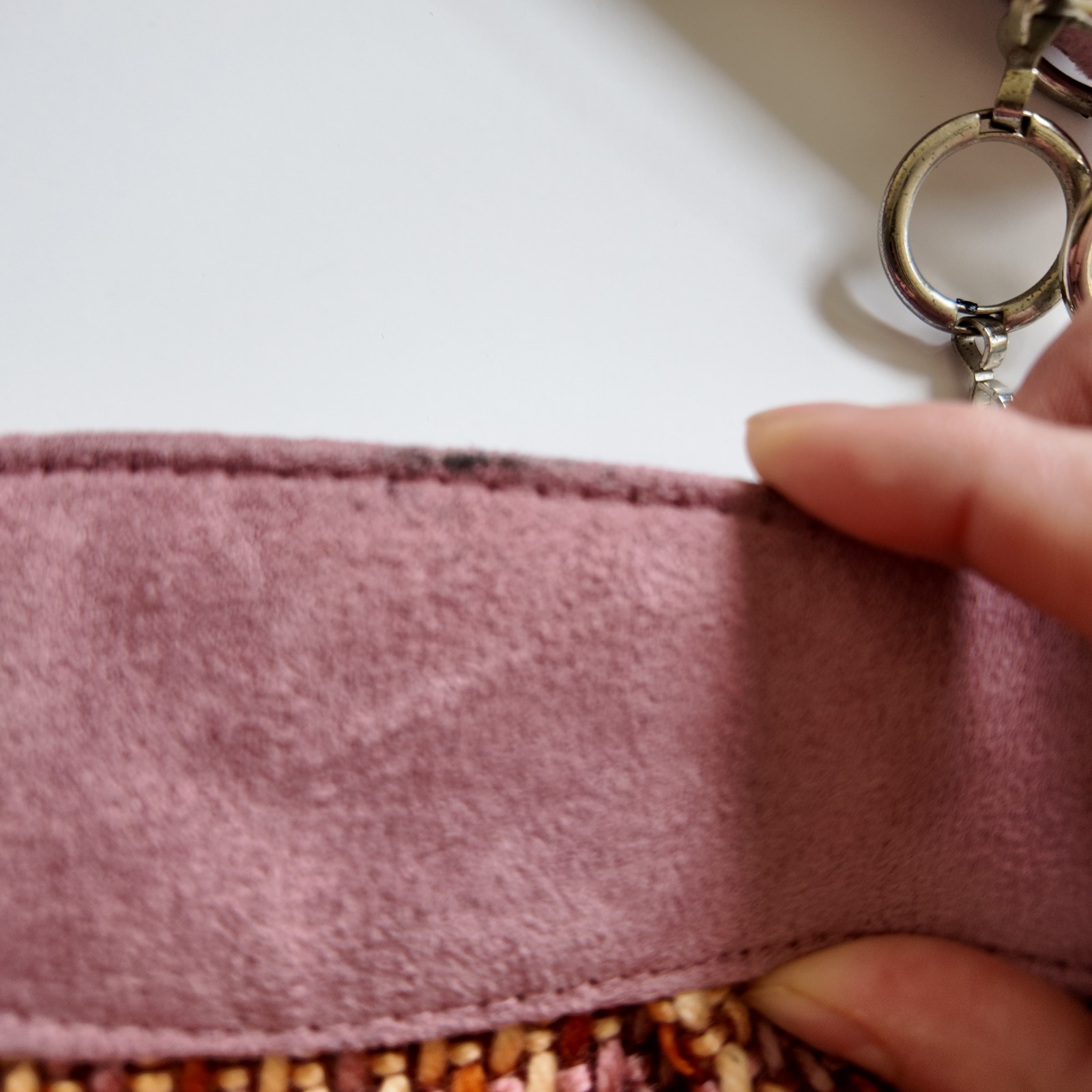 Y2K pink open knit shoulder bag 2000s vintage READ